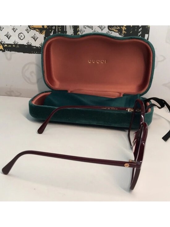 New ✨ Authentic Gucci GG0544S 003 Sunglasses – Burgundy Frame with Blue Gradient main image 4